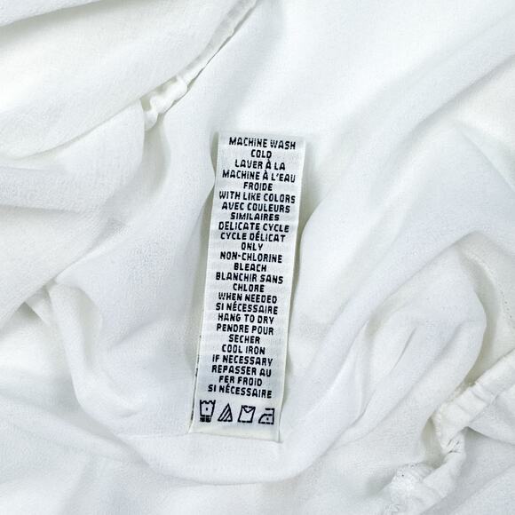 Max Studio White Flowy Tank Top Blouse with Bubble Hem - Women's Size XL - Picture 5 of 6